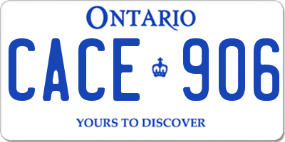 ON license plate CACE906