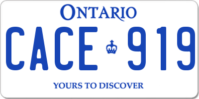 ON license plate CACE919