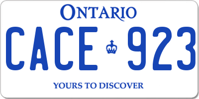 ON license plate CACE923