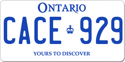 ON license plate CACE929