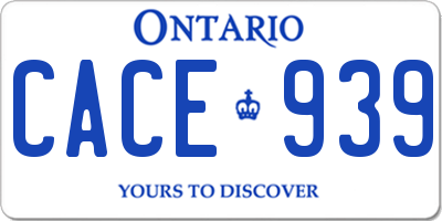 ON license plate CACE939