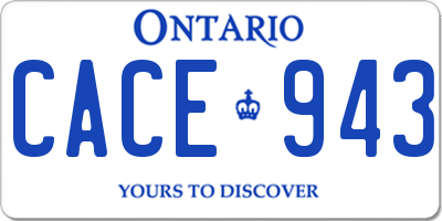 ON license plate CACE943