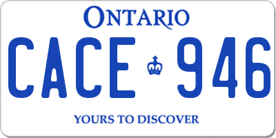 ON license plate CACE946