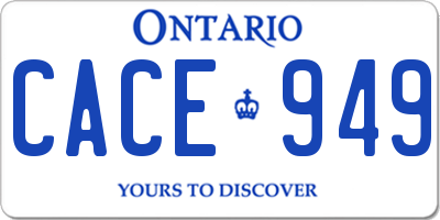 ON license plate CACE949