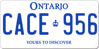 ON license plate CACE956