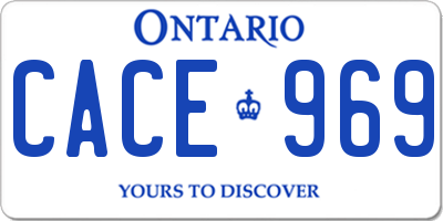 ON license plate CACE969