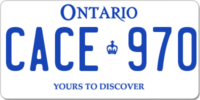 ON license plate CACE970