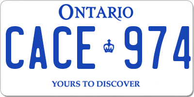 ON license plate CACE974