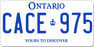 ON license plate CACE975