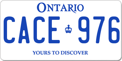 ON license plate CACE976