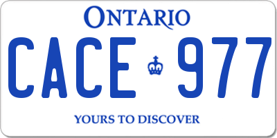 ON license plate CACE977