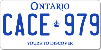 ON license plate CACE979