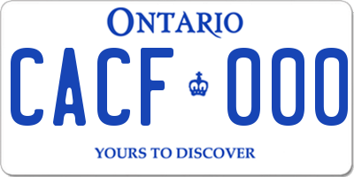 ON license plate CACF000