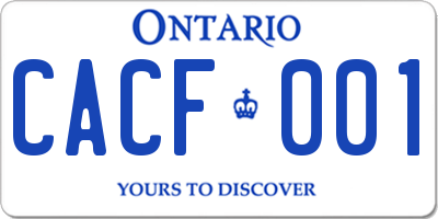 ON license plate CACF001