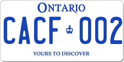 ON license plate CACF002