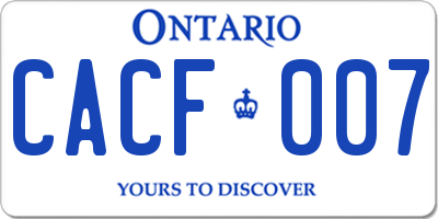 ON license plate CACF007