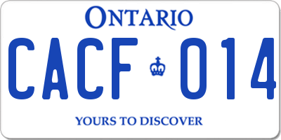 ON license plate CACF014