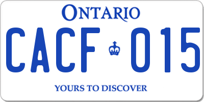 ON license plate CACF015