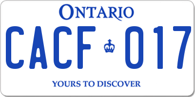 ON license plate CACF017