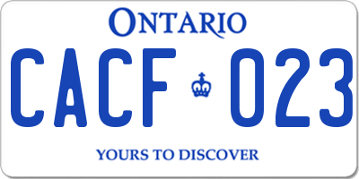 ON license plate CACF023