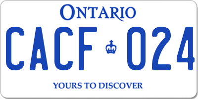 ON license plate CACF024