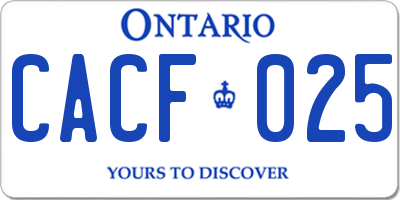 ON license plate CACF025