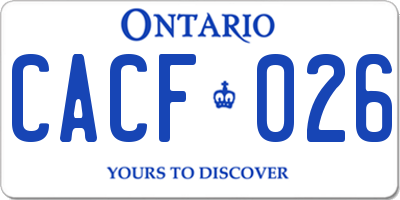 ON license plate CACF026