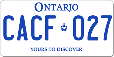 ON license plate CACF027