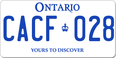 ON license plate CACF028