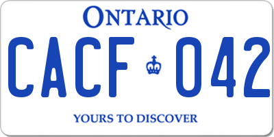 ON license plate CACF042