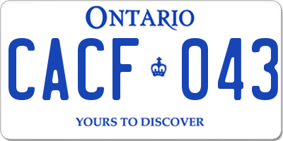 ON license plate CACF043