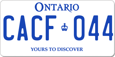 ON license plate CACF044