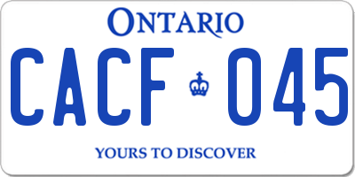 ON license plate CACF045