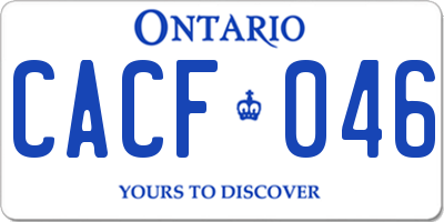 ON license plate CACF046