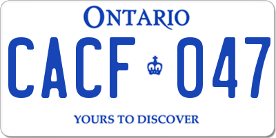 ON license plate CACF047