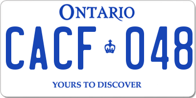 ON license plate CACF048