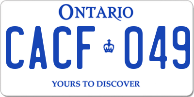 ON license plate CACF049