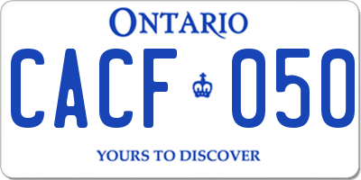 ON license plate CACF050