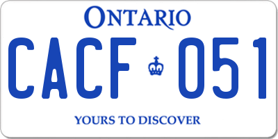 ON license plate CACF051