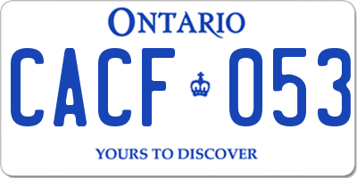 ON license plate CACF053