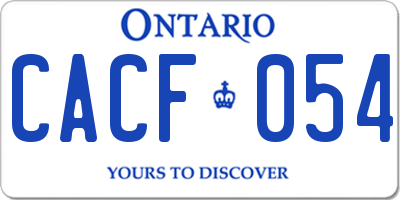 ON license plate CACF054