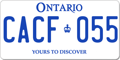 ON license plate CACF055