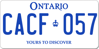 ON license plate CACF057