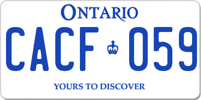 ON license plate CACF059