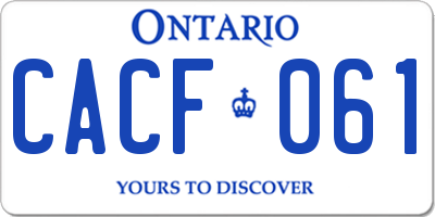 ON license plate CACF061