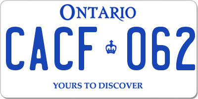 ON license plate CACF062