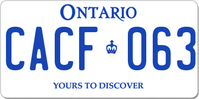 ON license plate CACF063