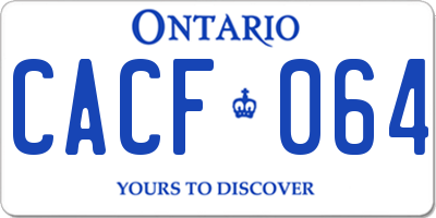 ON license plate CACF064