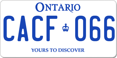 ON license plate CACF066