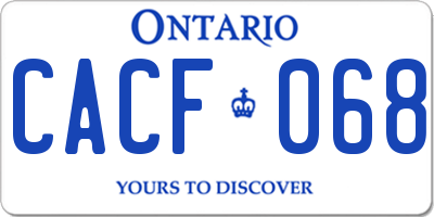 ON license plate CACF068